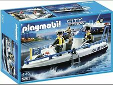 Playmobil 5263 Bateau des Douaniers chien, SANS notice SANS boite