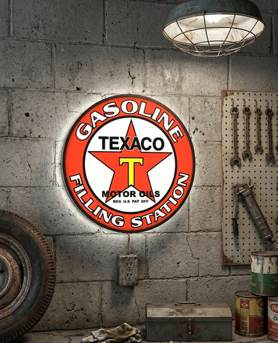Enseigne texaco gasoline - enseigne,