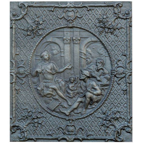 Plaque cheminée fonte - plaque, de