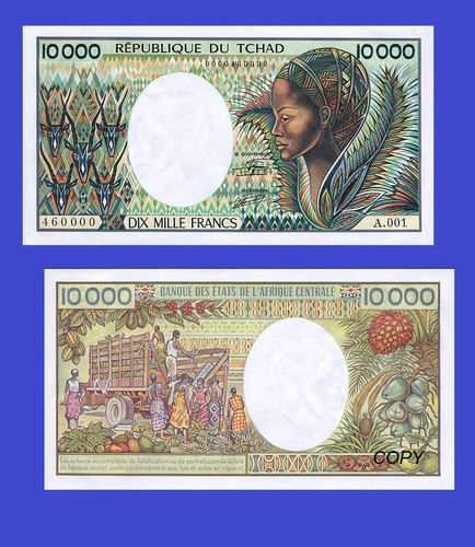 Chad 000 francs - 10, *