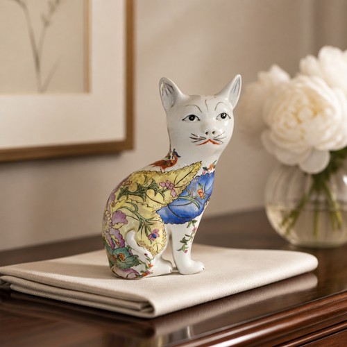 Chat porcelaine samson paris - porcelaine,