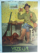 Vézelise bière de lorraine Plaque publicitaire en métal lithographié