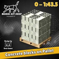 1:43.5 / Echelle  0 - Blocs Béton sur palette