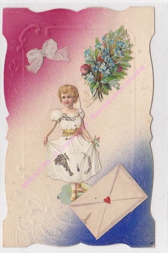 Cpa fantaisie decoupis bleu - cpa,