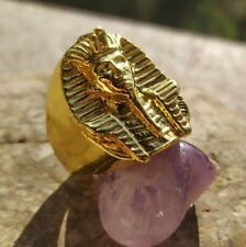 Bague Chevalière Pharaon Doré Or Fin Très Belle Finition