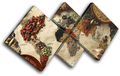 Spices world map - spices, food