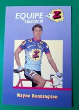 CYCLISME  carte cycliste WAYNE BENNINGTON équipe Z 1991