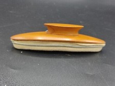 Ancien polissoir à ongle bois et peau de chamois