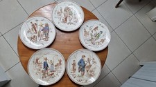 5 Assiettes Sarreguemines La Chasse -  Ours - Loup - Lion - Canards - coq