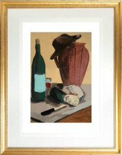 André DUFFOUR (1926-2016) BELLE NATURE MORTE COLLAGE PAPIER DECOUPE 1950 (182)