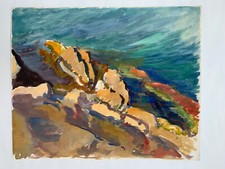 Aquarelle sur papier Ile du