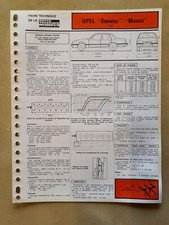 FICHE TECHNIQUE AUTOMOBILE OPEL SENATOR MONZA