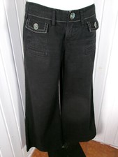 VINTAGE Pantalon 100% coton noir taille basse LOIS W28 38 Made MAROC logo brodé