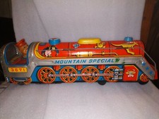 Train En Fer Blanc Vintage À Piles Masudaya Japon 1960