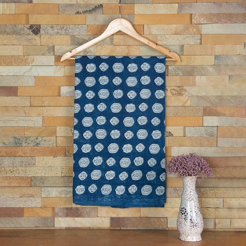 Tissu coton indigo bleu - coton,