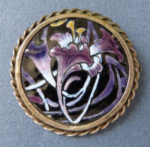 Broche émail art nouveau - en,