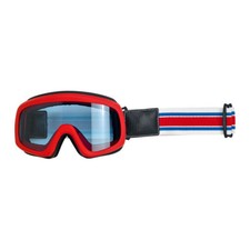 Biltwell Terrestre Goggle Lunette,Lunettes,Rouge-Blanc pour Casque Jet,Anti-buée