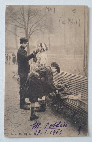 Carte postale cpa enfants sur - carte,