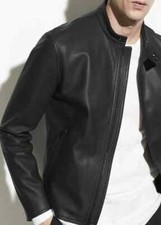 Veste En Cuir Noir Pour Homme