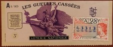 Billet de loterie nationale 1971 28e tr A - Les Gueules Cassées 1/10 - 1860