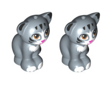 Lego ® Accessoire Minifig Lot 2 Chat Sand Blue Tigré Cat 11602 NEW