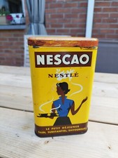 Boîte tôle ancienne publicité Nescao Nestlé années 50 vintage