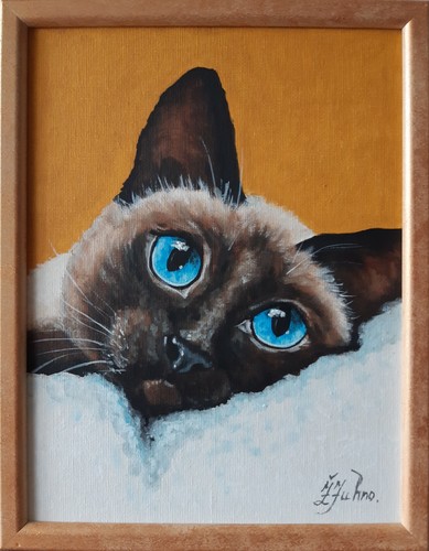 Peinture huile chat - peinture,