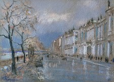 Tableau Pastel "Quai de Seine