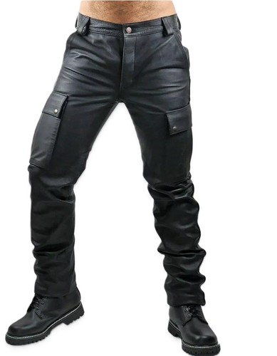 Pantalon cargo cuir - en,