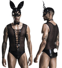 Mens Black Bunny Costume Set