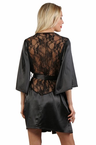 Robe kimono satinée - kimono,