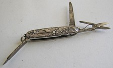 COUTEAU MINIATURE accessoire de chatelaine, ciseaux, lime et lame.