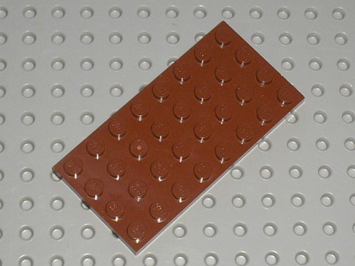 Plaque plate lego - lego, redbrown