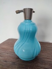 ANCIEN VAPORISATEUR DE PARFUM OPALINE BLEU CIEL - DECO VINTAGE BAIN FEMME BEAUTE