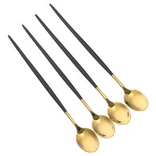  4 Pcs Cuillere De Service Inox Glace Cuillères À Café En Acier Inoxydable