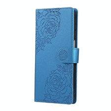 Étui en cuir bleu avec 3