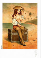 EX-LIBRIS LA PIRATE SEXY NUMEROTE ET SIGNE PAR LAURENT PATURAUD NEUF