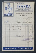 Facture LIQUEUR IZARRA  DARRAS CAMBRAI 1931  illustrée 73