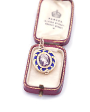 Médaillon Empereur romain émail en or 14k, Pendentif émaillé, médaillon ancien