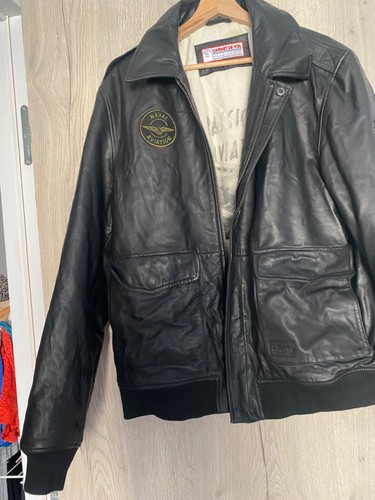 Blouson cuir aviateur homme - cuir,