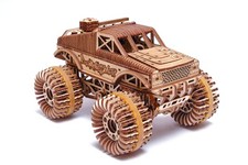 Monster Pickup Truck Car 3D Puzzle en Bois - Parcours jusqu'à 5 m - Kit de Mo...
