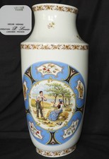 Porcelaine LIMOGES France "P. LENOIR" : Grand vase, parfait état (32.5 cm)