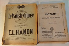 lot 2 livres méthodes partitions piano ancien Mozart et exercices