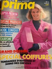 ANCIEN LIVRE REVUE MAGAZINE PRIMA MODE AVEC SUPER PATRON N° 73 10/88 TRICOT