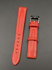 Bracelet de Montre Dame Breitling 15mm Cuir Veau Rouge Original NOS Boucle Acier