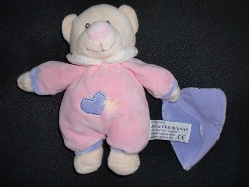 Doudou peluche ours - peluche, rose