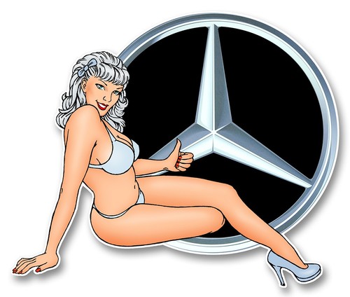Mercedes benz right sticker - right,