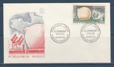enveloppe 1er jour  télécommunications spatiales  22 Pleumeur-Bodou  1962
