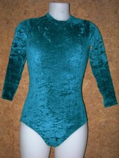 JUSTAUCORPS de  danse, VICARD - Velours marbré- VERT en 12 ans/NEUF (VB2)