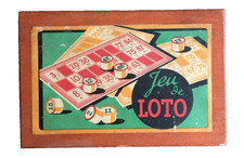 Ancien Jeu de Loto en Bois